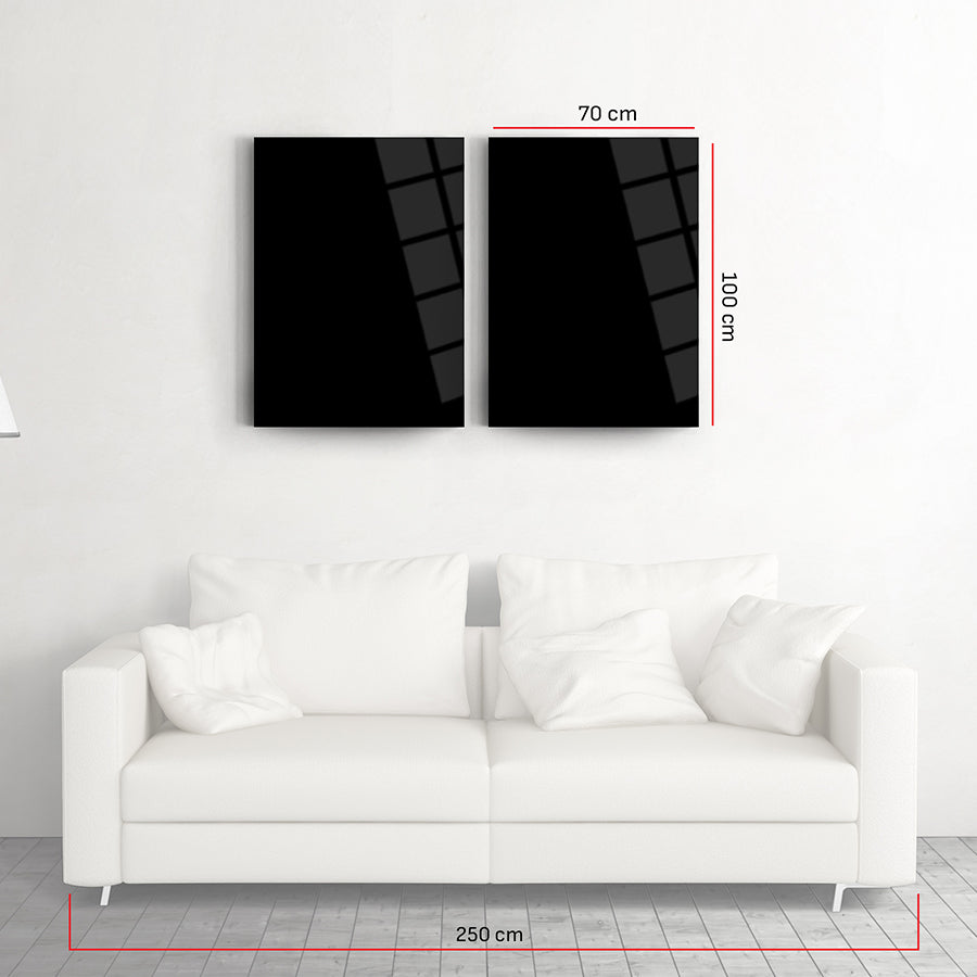 Gri Fon 2'li Set Cam Tablo