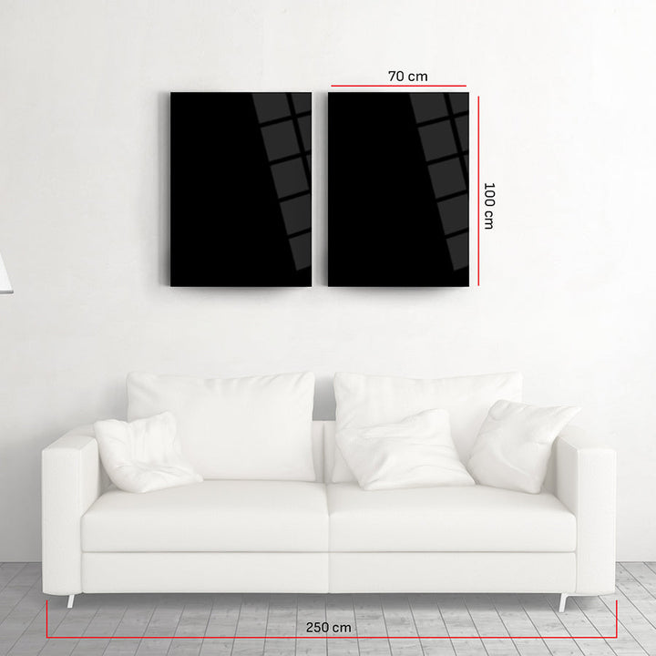 Gri Fon 2'li Set Cam Tablo