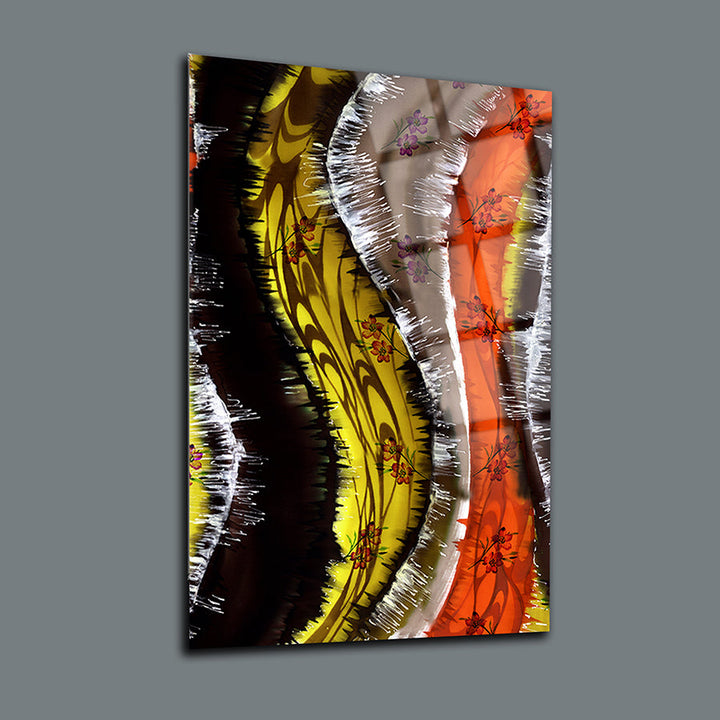 Renkli Dalgalar Cam Tablo