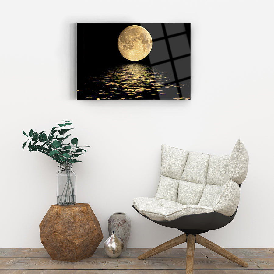 Okyanusta Dolunay Cam Tablo