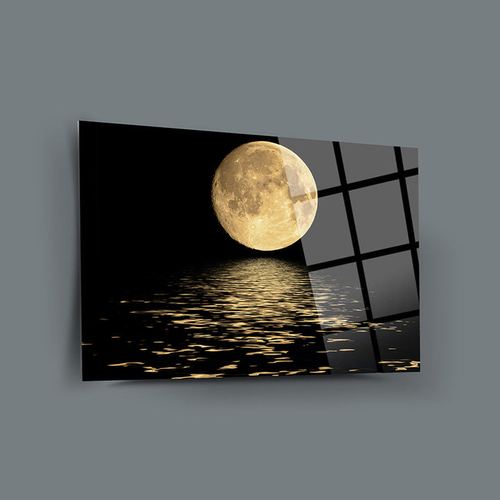 Okyanusta Dolunay Cam Tablo