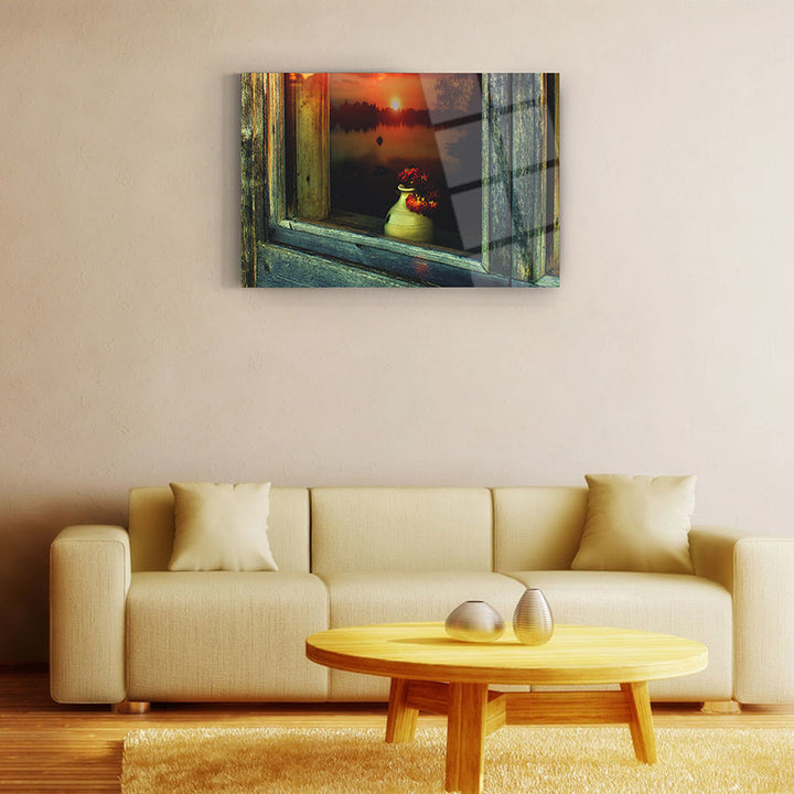 Penceredeki Vazo Cam Tablo