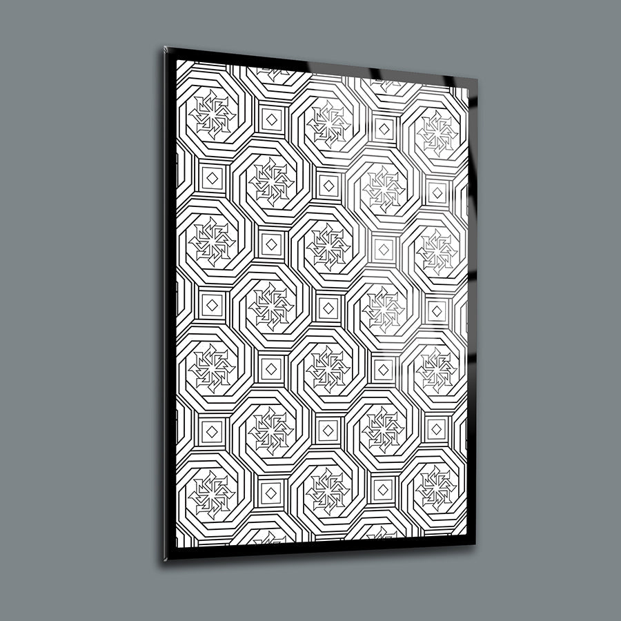 Geometrik Desen-13 3'lü Set Cam Tablo