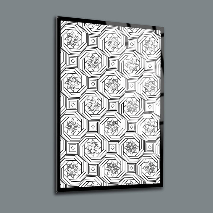 Geometrik Desen-13 3'lü Set Cam Tablo