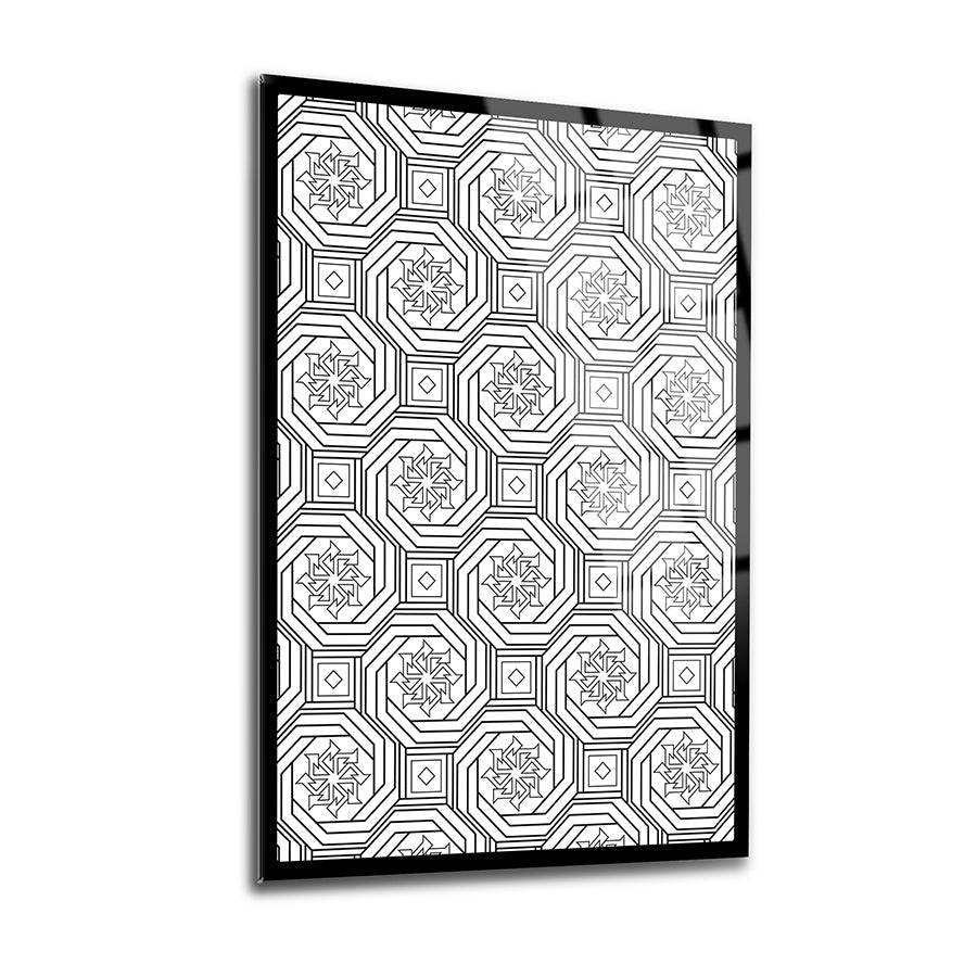 Geometrik Desen-13 3'lü Set Cam Tablo