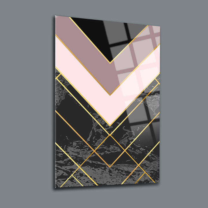 Geometrik Desen-4 3'lü Set Cam Tablo