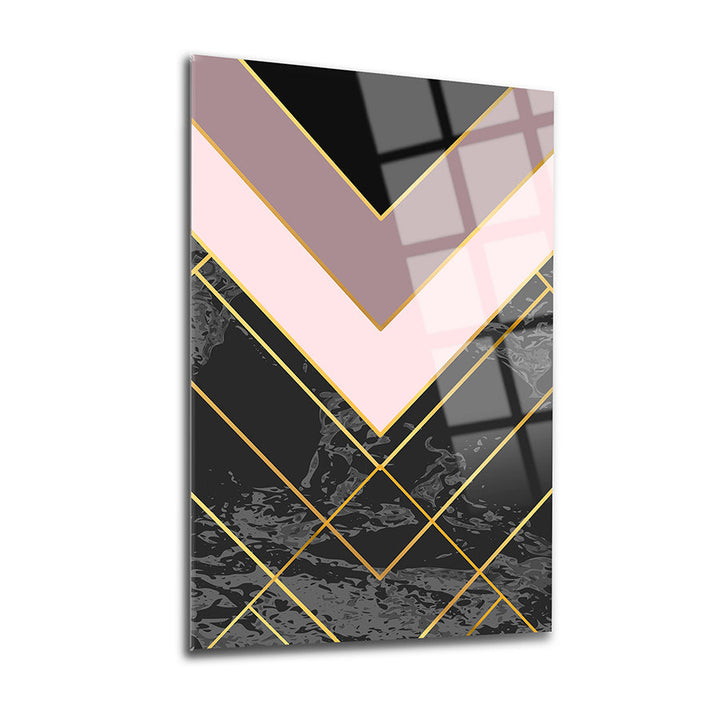 Geometrik Desen-4 3'lü Set Cam Tablo